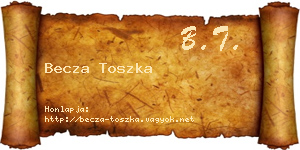 Becza Toszka névjegykártya